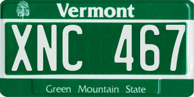 VT license plate XNC467