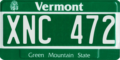 VT license plate XNC472