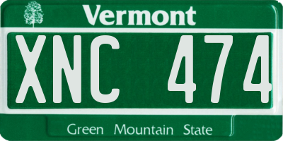 VT license plate XNC474