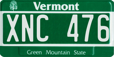 VT license plate XNC476