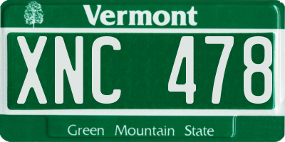 VT license plate XNC478