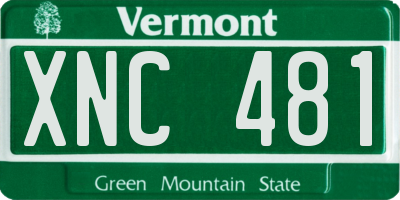 VT license plate XNC481