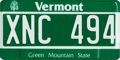 VT license plate XNC494