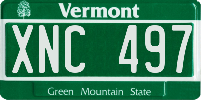 VT license plate XNC497
