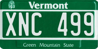 VT license plate XNC499