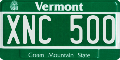 VT license plate XNC500