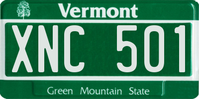 VT license plate XNC501