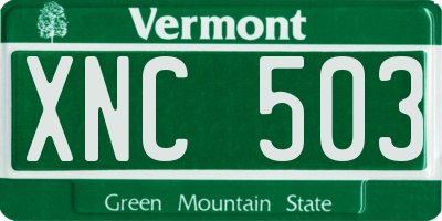 VT license plate XNC503