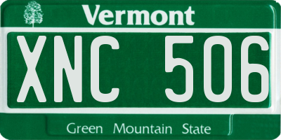 VT license plate XNC506