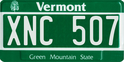 VT license plate XNC507