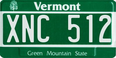 VT license plate XNC512