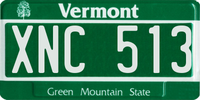 VT license plate XNC513