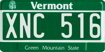 VT license plate XNC516