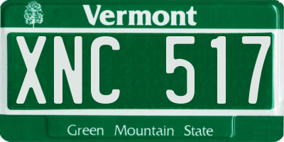 VT license plate XNC517
