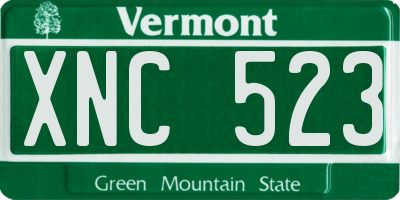 VT license plate XNC523