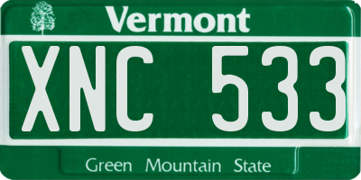 VT license plate XNC533