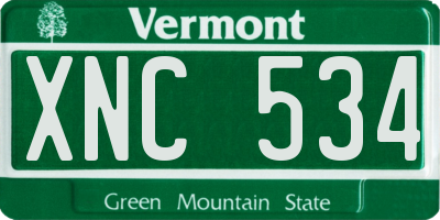 VT license plate XNC534