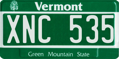 VT license plate XNC535