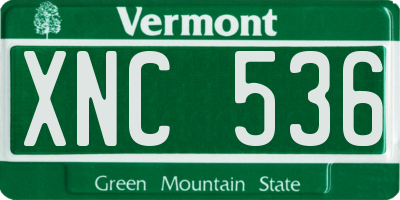 VT license plate XNC536
