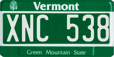 VT license plate XNC538