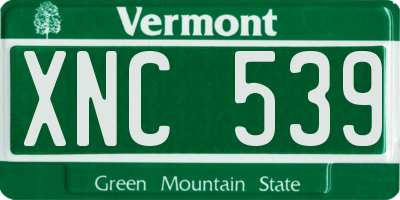 VT license plate XNC539