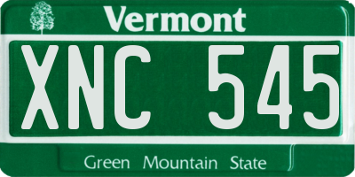 VT license plate XNC545