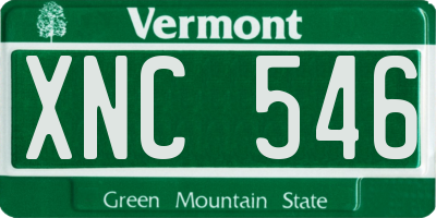 VT license plate XNC546