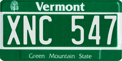 VT license plate XNC547