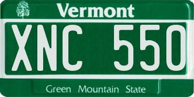 VT license plate XNC550