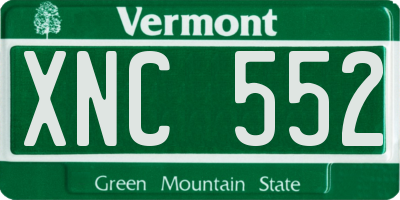 VT license plate XNC552