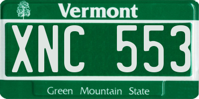 VT license plate XNC553