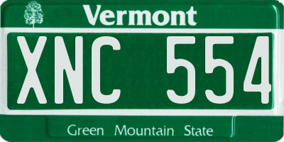 VT license plate XNC554