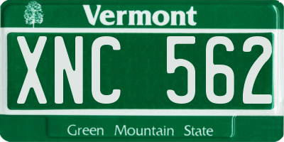 VT license plate XNC562