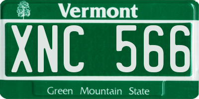 VT license plate XNC566