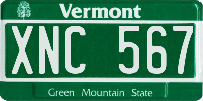 VT license plate XNC567