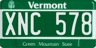 VT license plate XNC578