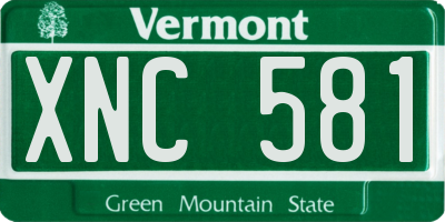 VT license plate XNC581