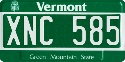 VT license plate XNC585