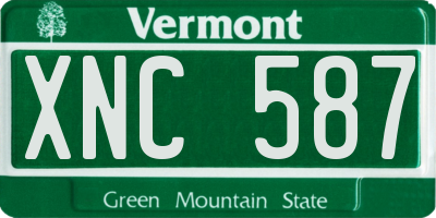 VT license plate XNC587