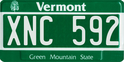 VT license plate XNC592