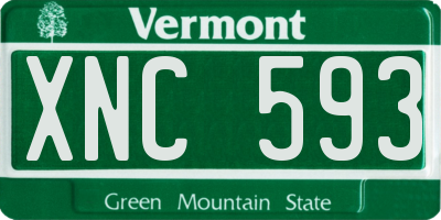 VT license plate XNC593
