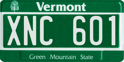 VT license plate XNC601