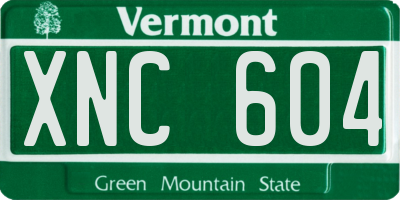 VT license plate XNC604