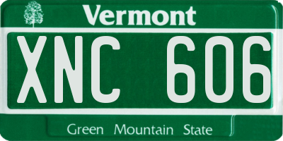 VT license plate XNC606