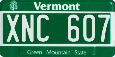 VT license plate XNC607