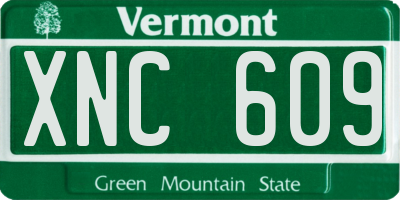 VT license plate XNC609
