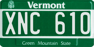 VT license plate XNC610