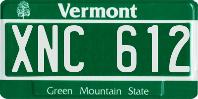 VT license plate XNC612