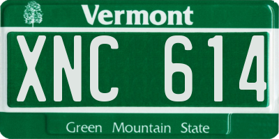 VT license plate XNC614