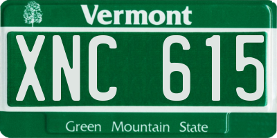 VT license plate XNC615